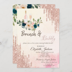 Glitter Drips Brunch & Bubbly Bridal Shower Invitation