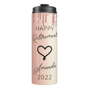 Glitter Drips Custom Retirement Gift For Her Thermal Tumbler