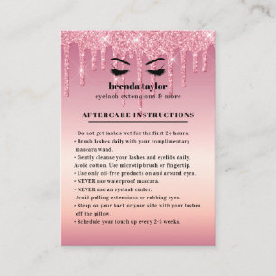 Glitter Drips Eyelash Aftercare Instructions  Business Card