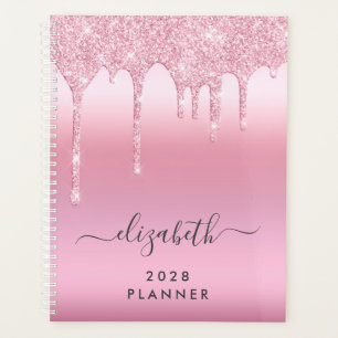 Glitter Drips Pink Personalised Planner