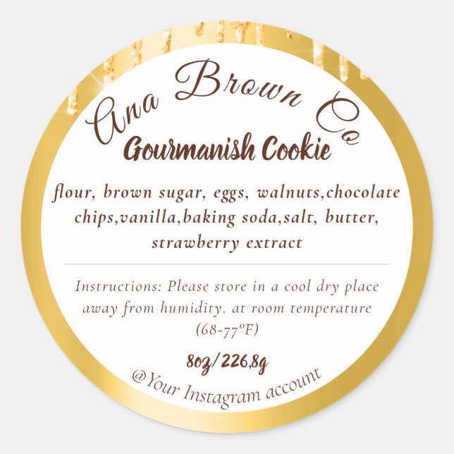 Glitter Drips Product Ingredients Label (Front)