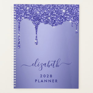 Glitter Drips Purple Monogrammed Planner