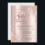 Glitter Drips Rose Gold 30th Birthday Party Invitation<br><div class="desc">A modern,  chic,  and glamourous with glitter drips on a rose gold background.</div>