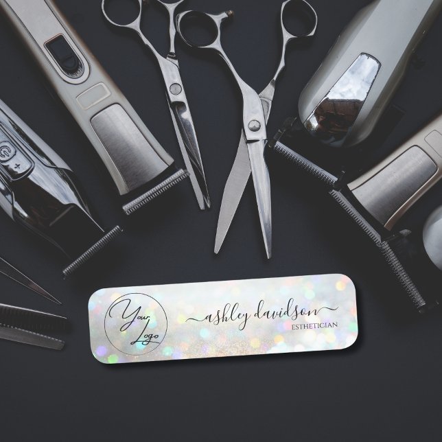 Glitter Dust Glam Business Logo Name Tag (Creator Uploaded)