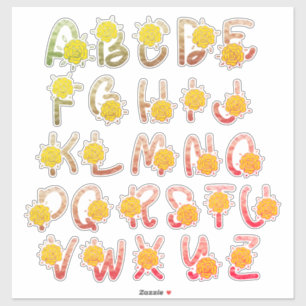 Glitter Earthy Floral Monogram A to Z Letters