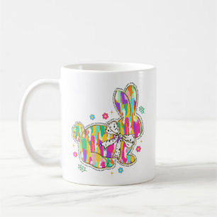 Glitter Easter Bunny Typography Coffee Mug