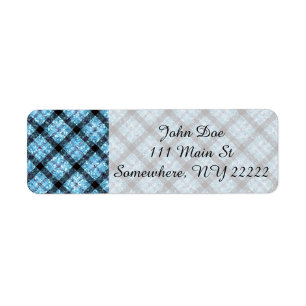 Glitter Effect Blue Tartan Plaid