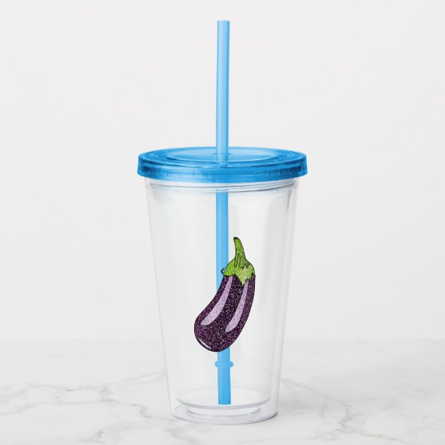 Glitter Eggplant Acrylic Tumbler (Front)