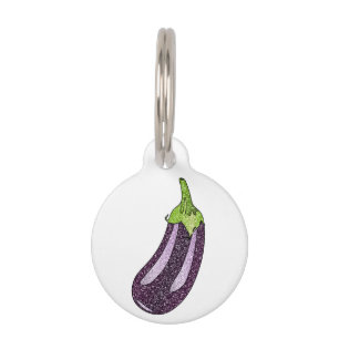 Glitter Eggplant Pet Tag