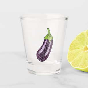 Glitter Eggplant Shot Glass