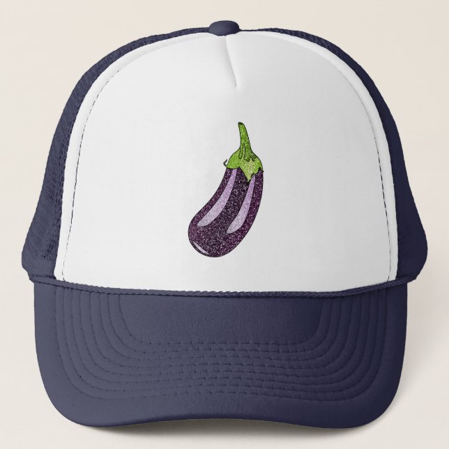 Glitter Eggplant Trucker Hat (Front)