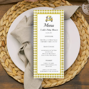 Glitter Elephant & Monkey Golf Baby Shower Menu