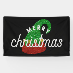 Glitter Elf Hat Banner