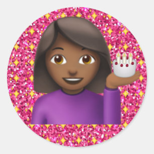 Glitter Emoji Girl Sticker