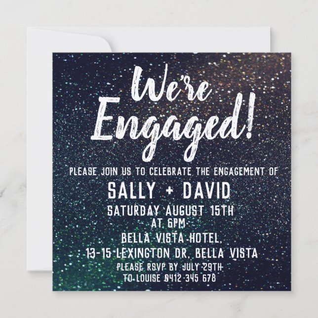 Glitter Engagement Party Invitations (Front)