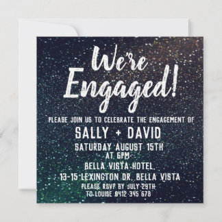 Glitter Engagement Party Invitations