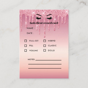 Glitter Eyelash Extension Client Consultation  Business Card