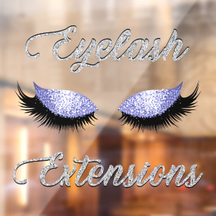 Glitter Eyelash Extensions Business Front  Window Cling