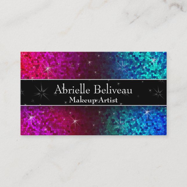 Glitter Fashion Boutique Makeup Art Event Planner Business Card (Front)