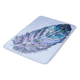 Glitter Feather Bath Mat