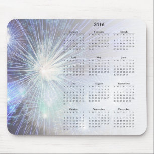 Glitter Fireworks Holidays Calendars 2016 Mouse Mat