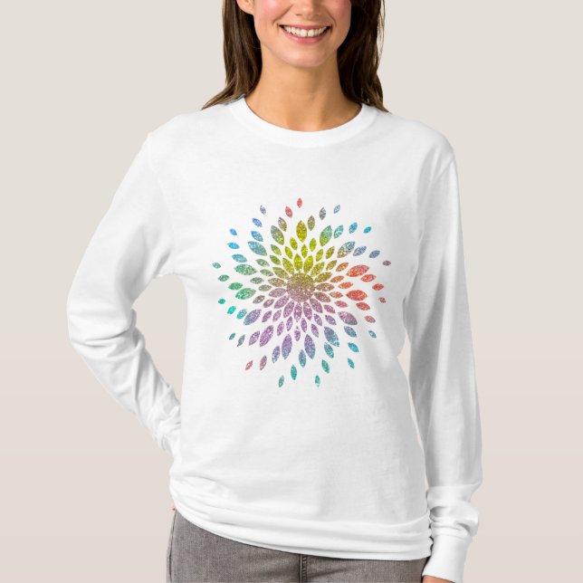 GLITTER FLORAL  T-Shirt (Front)