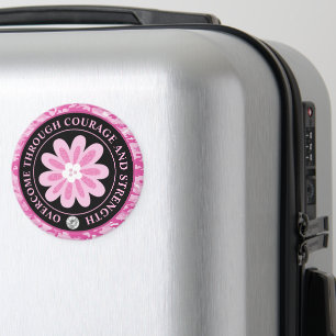 Glitter Flower Camouflage Breast Cancer Awareness Magnet