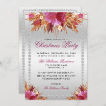 Glitter Flowers, Diamond Framed Christmas Party In