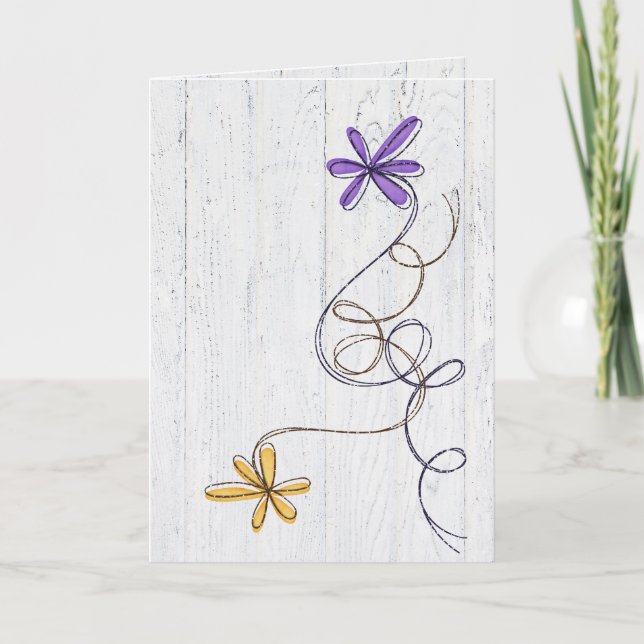 Glitter Flowers Get Well Soon Card (Front)