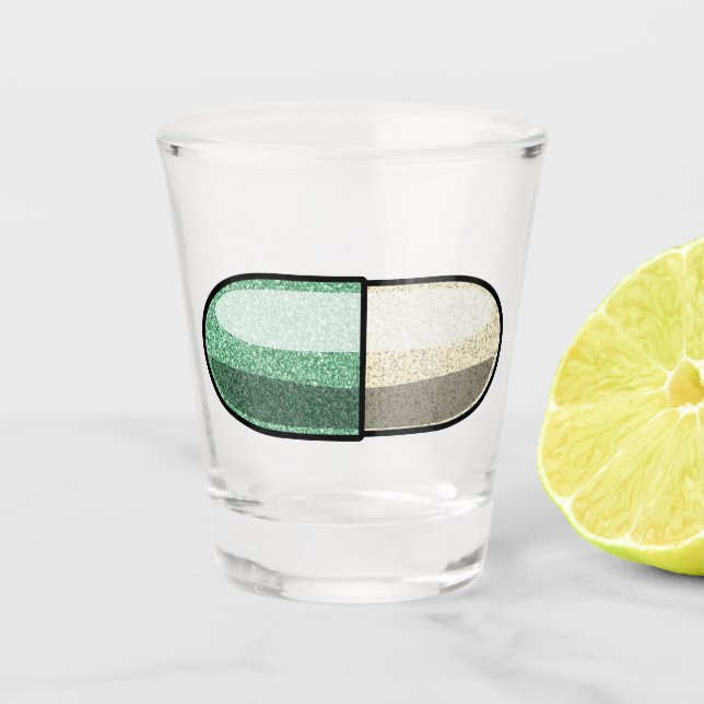 Glitter Fluoxetine Shot Glass (Front)