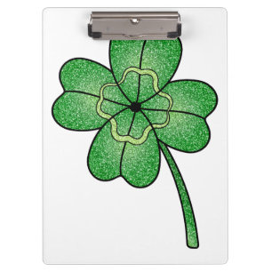 Glitter Four Leaf Clover Clipboard