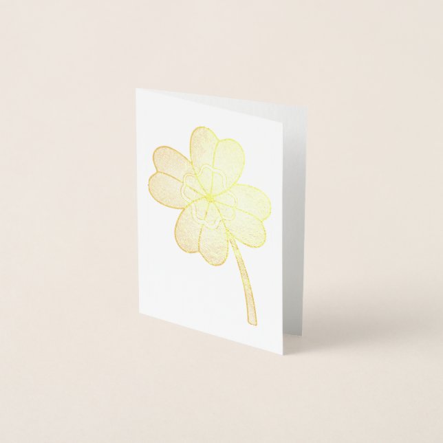 Glitter Four Leaf Clover Foil Card (Front)