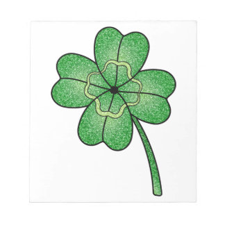 Glitter Four Leaf Clover Notepad