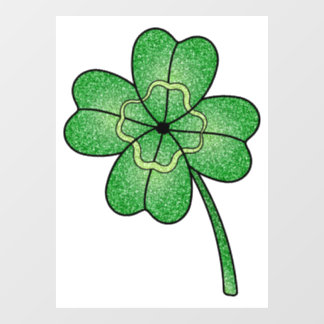Glitter Four Leaf Clover Window Cling