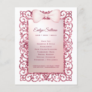 Glitter frame pink bow flyer