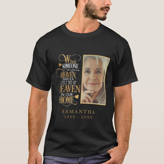 Glitter Funeral Custom Photo Memorial T-Shirt (Front)