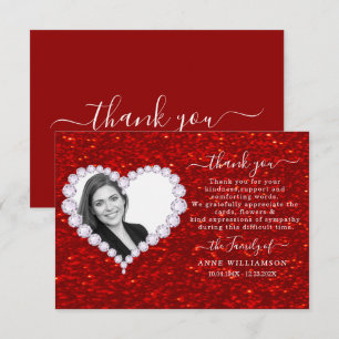 Glitter Funeral Thank You Card