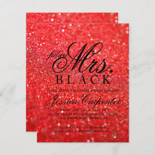 Glitter Future Mrs. Red Invitation