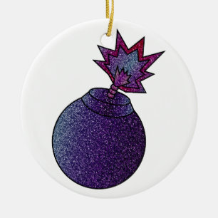 Glitter Galaxy Bomb Ceramic Tree Decoration