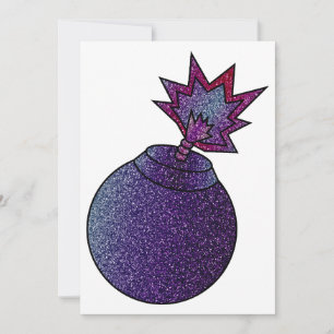Glitter Galaxy Bomb Invitation