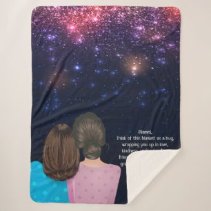 Glitter Gift for Mum From Daughter Letter Note Sherpa Blanket
