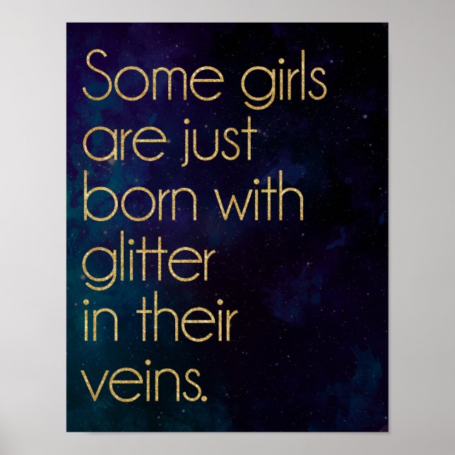 Glitter Girl Quote Poster (Front)