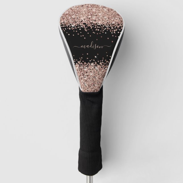 Glitter Girly Sparkle Sweet 16 Blush Pink  Golf Head Cover (Front)