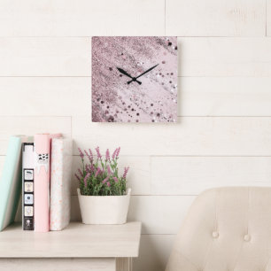 Glitter Glam 3 #art #glitter Square Wall Clock