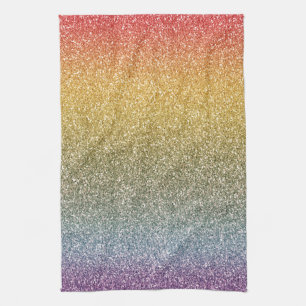 Glitter Glitz Rainbow Tea Towel