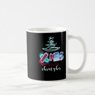 Glitter Glow Tree Blue And Red Xmas Tygraphy Toddl Coffee Mug