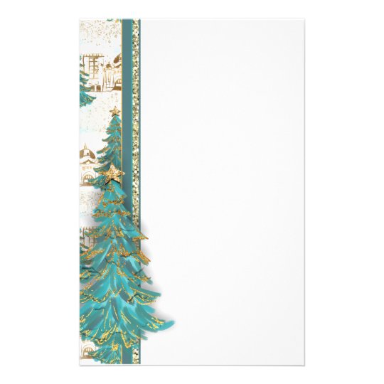 Download Glitter Gold and Green Border with Christmas Trees ...
