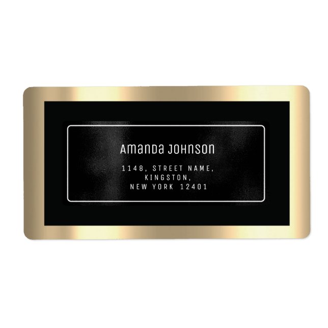 Glitter Gold Black Metal RSVP Framed Boutique (Front)