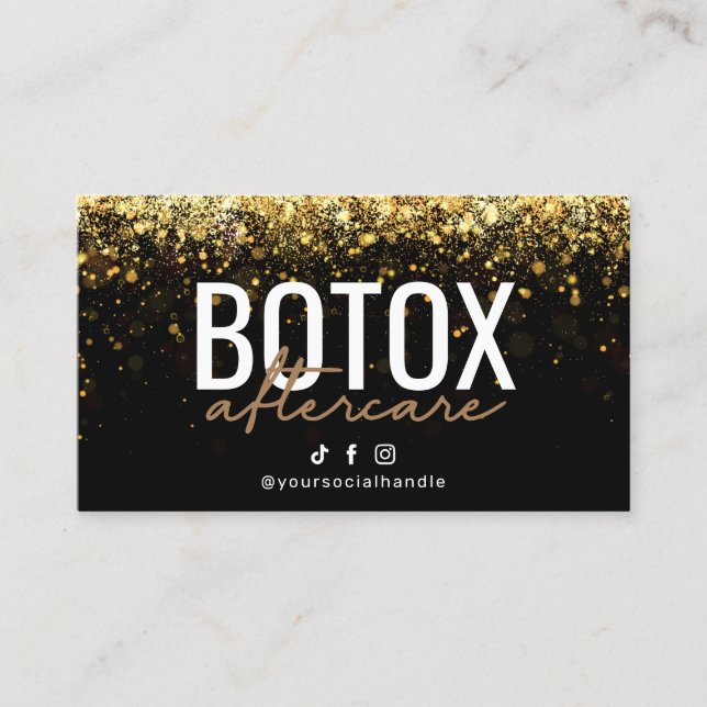 Glitter Gold Botox Aftercare Card (Front)