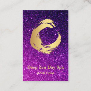 *~*  Glitter Gold Brush Reiki Meditation Zen Business Card